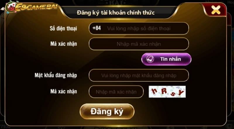 3 Bước đăng ký  68 Game bài nhanh và luôn